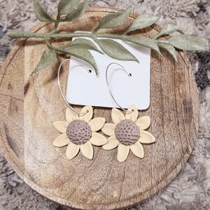 NEW Sunflower Hoop Earrings